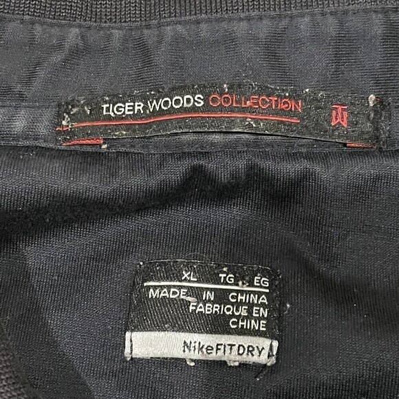 Nike Men's Dri Fit Tiger Woods Collection Black Short Sleeve Golf Polo Size XL - Picture 10 of 15